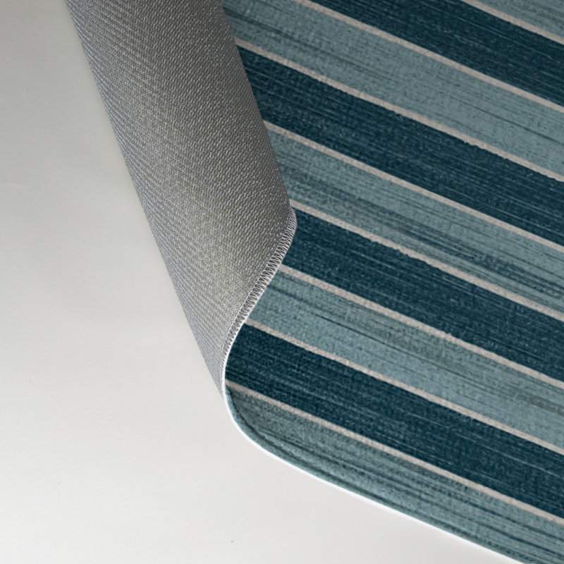 HorizontalStripes Gray Indoor and Outdoor Area Rug, Rectangle 5' x 7'
