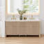 Lala 72" Double Bathroom Vanity with Grain White Engineered Stone Countertop without Mirror-600227563