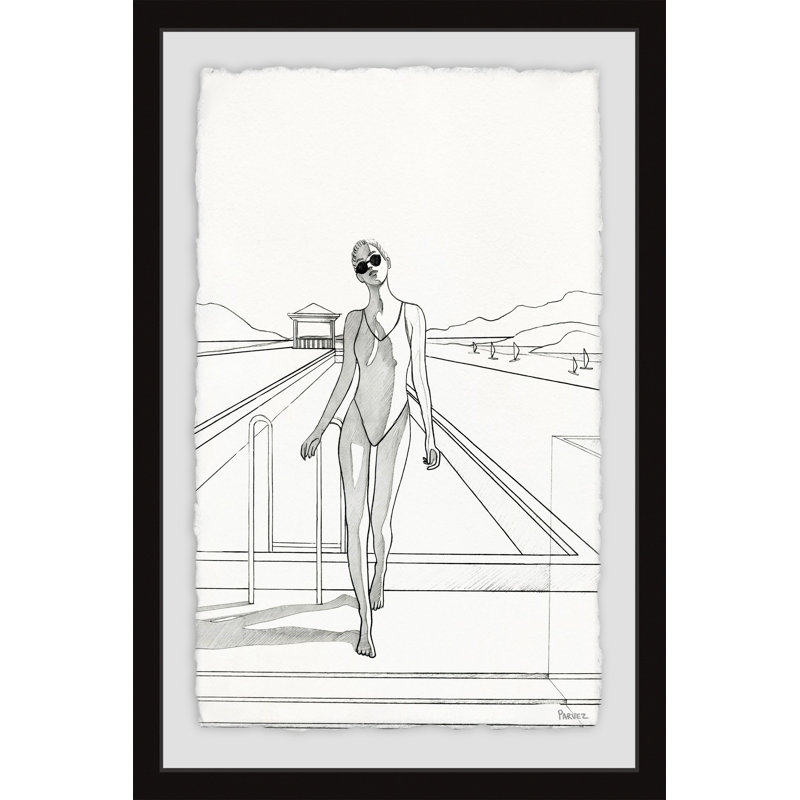 « minutes before nage », impression sur papier encadrée, H 12 po x l 8 po x P 1,5 po