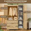 Armoire-penderie de 178 cm de haut avec miroir pleine longueur, en bois, avec tringle et 3 tiroirs pour chambre à coucher