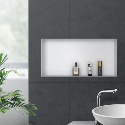 Double Shelves SUS304 Stainless Shower Niche 24Inch