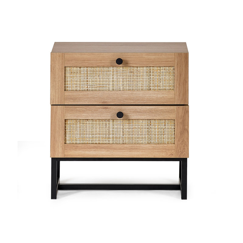 Gennaro 50cm W Bedside Table, Brown