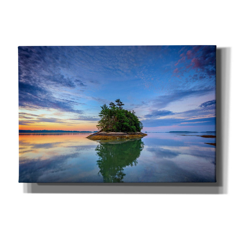 «Wolfes Neck Reflections» par Rick Berk, art mural sur toile, H 18 po x l 26 po x P 0,75 po