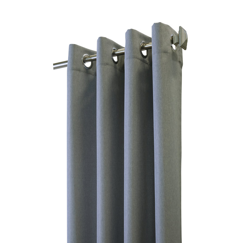 Panneau de rideau simple semi-diaphane avec œillets Darylann, Gris, l 52 po x L 108 po