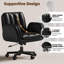 Big and Wide Criss Cross Office Chair, 5-Level Adjustable Arms & Wheels, Height Adjustable Wide Comfy Vanity Makeup Chair, Swivel Shakeable Base for Relax Leisure, Suitable for Home Bedroom Office-58484198
