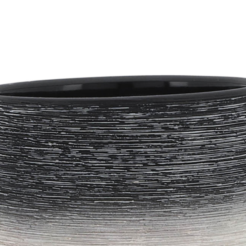 PLATEAU EN CÉRAMIQUE DE 5 po SUR PIED EN BOIS, GRIS