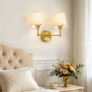 16" 2-Light Bathroom Dimmable Vanity Light with Linen Shades