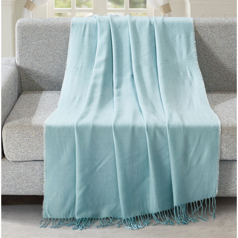 Hand Woven Throw Blanket, Blue