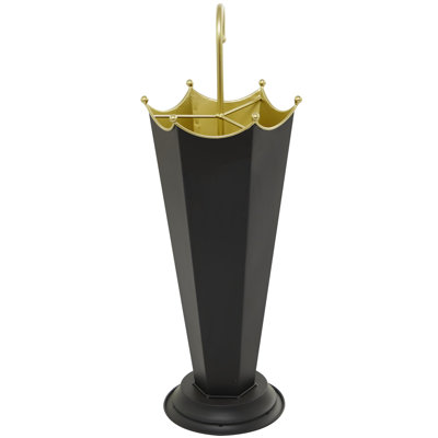 Metal Abstract Umbrella Stand with Gold Handle