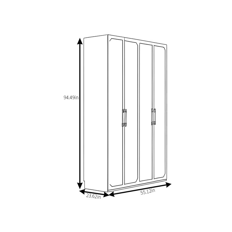Simple Solid Color Atmospheric Wardrobe, 94.49" H x 55.12" W x 23.62" D