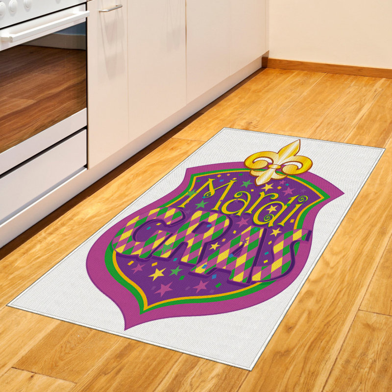 Mardi Gras High Density Long Fiber Poly Threads Decorative Area Rug Carpet, Rectangle 2'7" x 5'