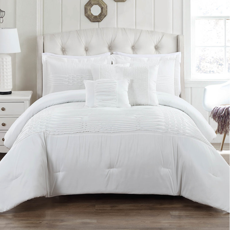 Ensemble de housse de couette réversible Geonna, Blanc