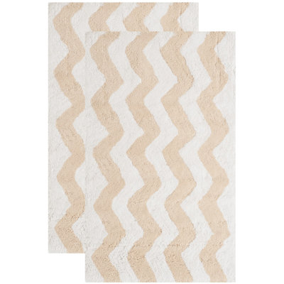 Tapis blé/blanc touffeté à la main Wadley