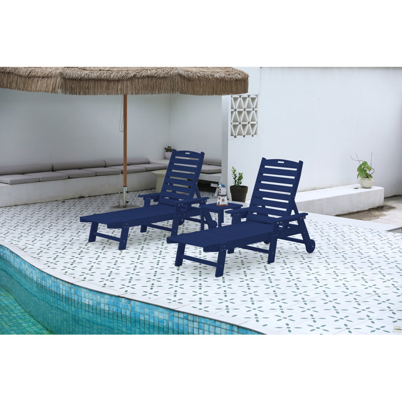 Chaise longue avec table d'appoint, ensemble de 3 chaises longues surdimensionnées (comprend 2 chaises longues et 1 table)