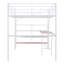 Lit mezzanine double en métal avec bureau et échelle de rangement latérale, cadre de lit-699036500