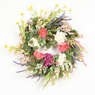 Every Day Hydrangea Lavender Handcrafted Faux 30'' Wreath