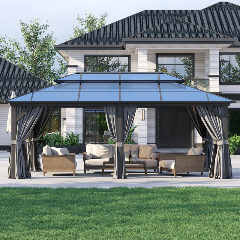 20 Ft. W X 12 Ft. D Metal Patio Gazebo