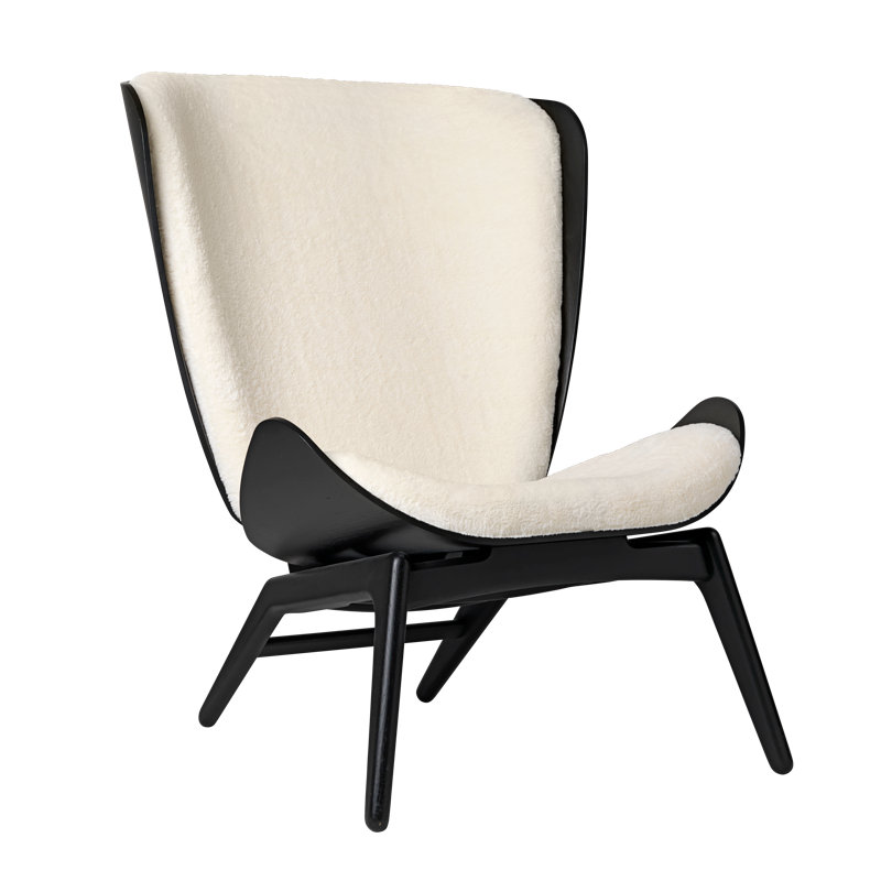 Shiela Upholstered Side Chair, Matte Black, Cream  100% Polyester