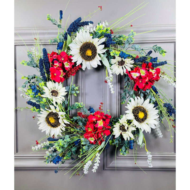 Couronne de tournesol patriotique 24 po