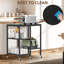 Kitchen Microwave Cart, Microwave Stand With Wheels, 4-Tier Rolling Baker's Rack