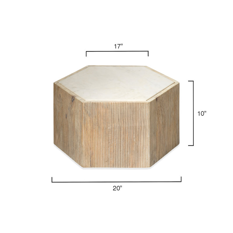 Tiney Marble End Table, 10" H x 20" W x 17" D