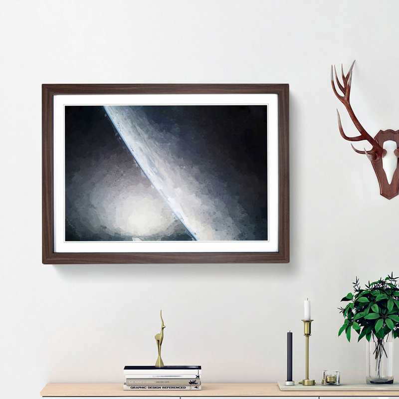 The Edge of the Earth in Abstract - Picture Frame Graphic Art Print, 36cm H x 48cm W x 2cm D, Walnut Framed