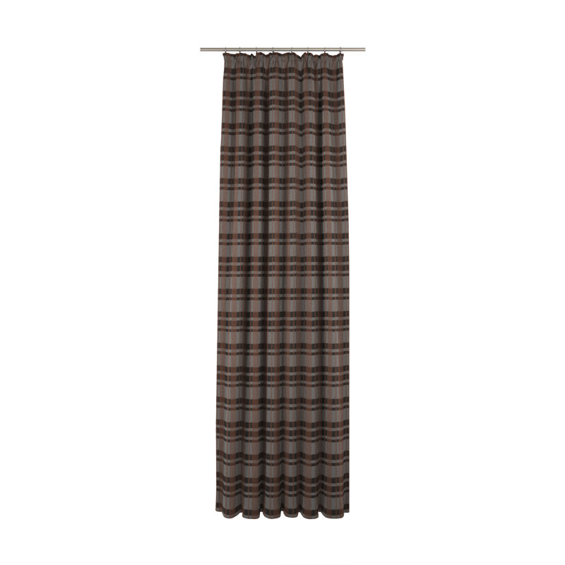Devore Pencil Pleat Opaque Curtain, Grey/Brown/Black, 175cm H x 132cm W