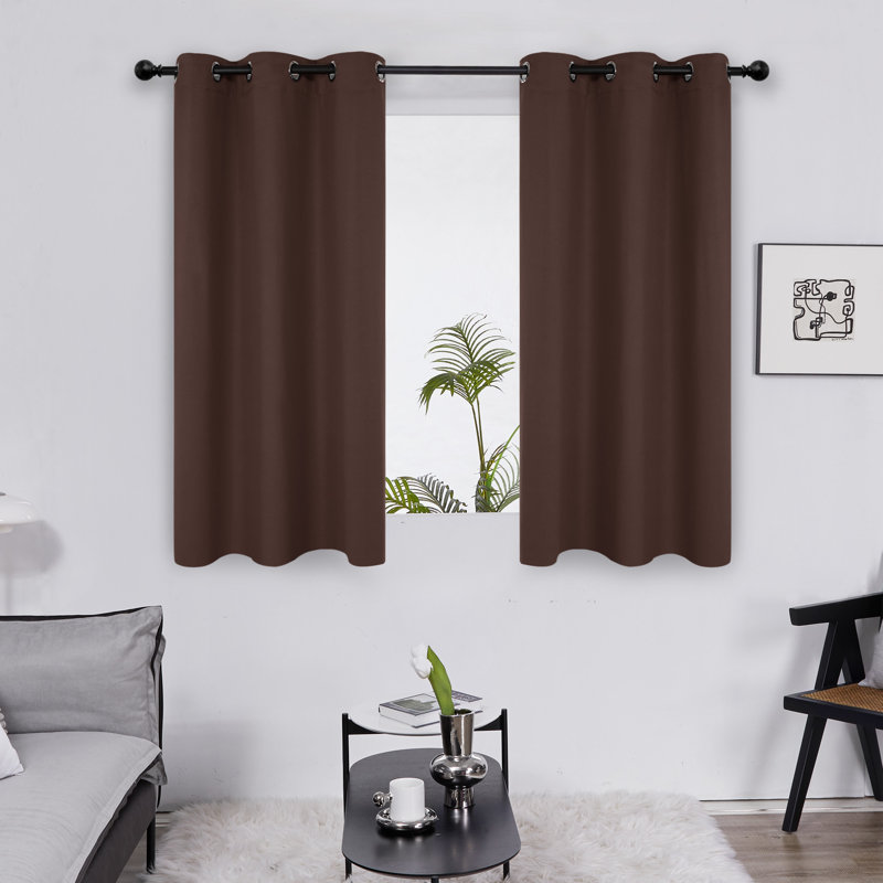 Frome Room Darkening Curtain Pair, 38" W x 45" L, Chocolate