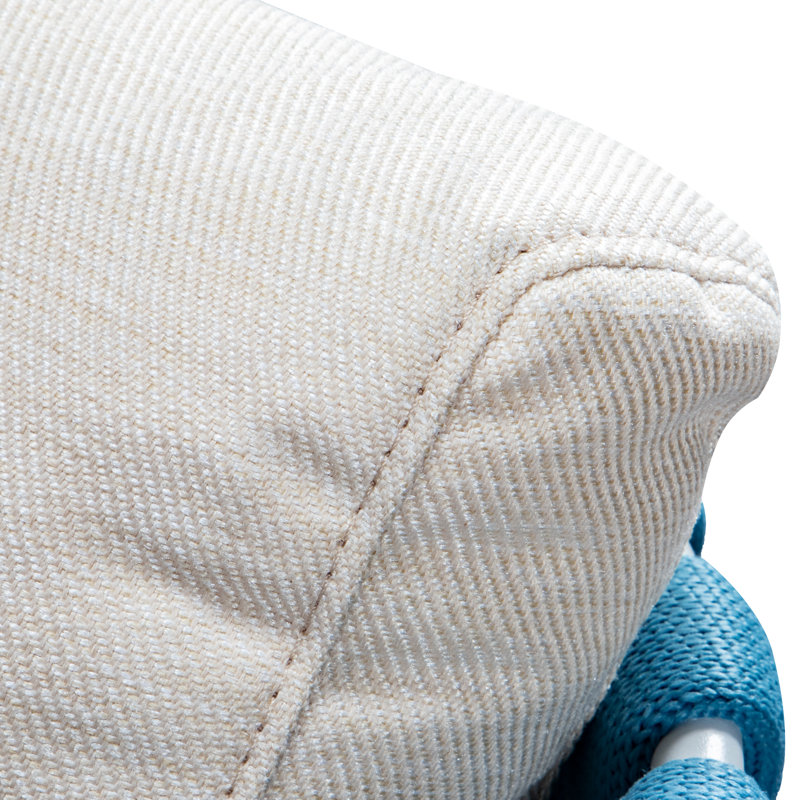 Chaise de patio avec coussins Gavin, Structure bleue / coussin beige