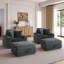 Upholstered Armchair with Footstool-1673948803