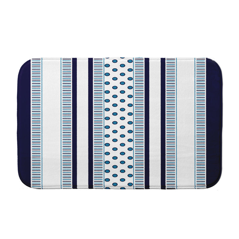 Lukasik Non-Slip Bath Mat, Navy Blue, 17" W x 24" L