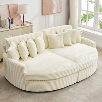100"Wide 2 - Piece Modular Upholstered Corduroy Sectional Sofa