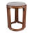 Marble Top Wood Accent Table With Round Stone Surface And Solid Frame For Living Room Bedroom Home Or Office Casual Modern Style - 18" Ivory & Brown