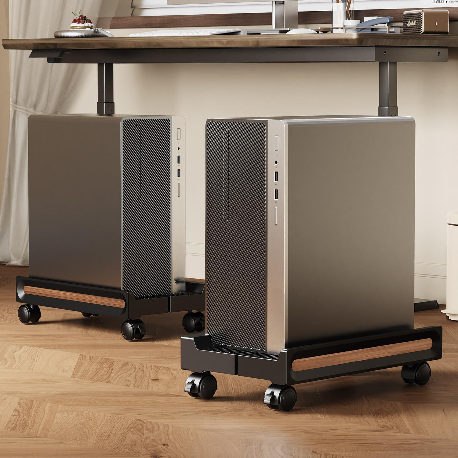 CHUANGWENYI Adjustable Mobile CPU Stand,Ventilated PC Stand For Floor ...