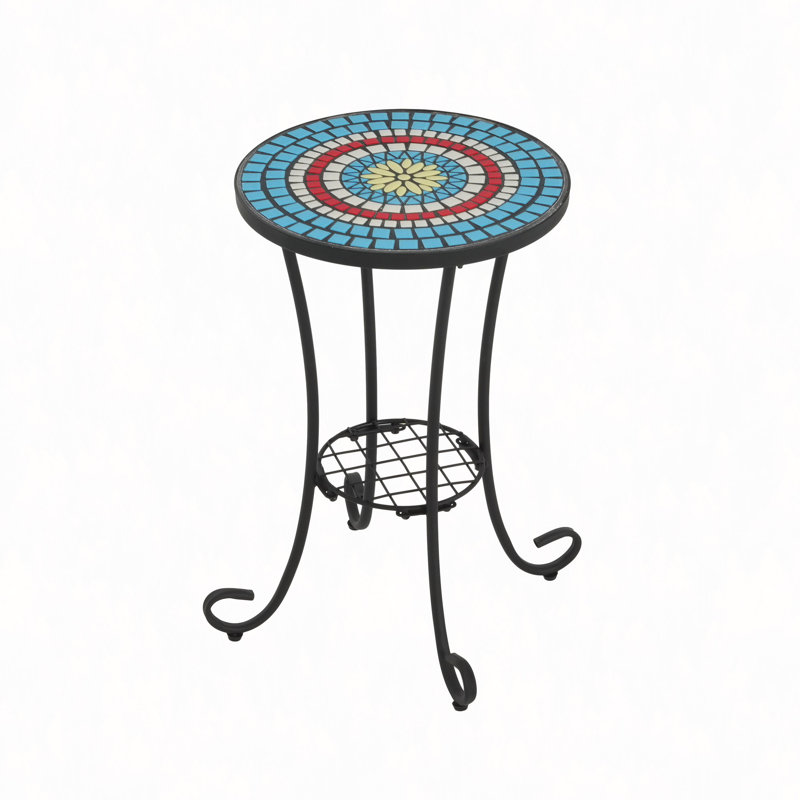 Patio Side Table With Shelf