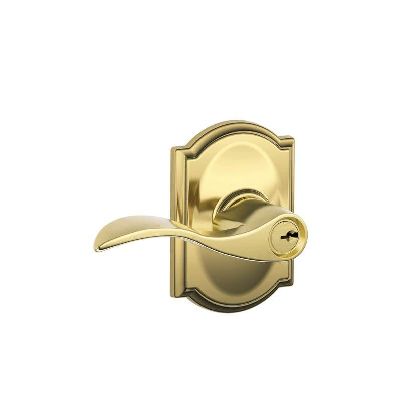 Accent Lever with Camelot Trim Keyed Entry Lock, Lifetime Brass, Yes, Keyed Alike