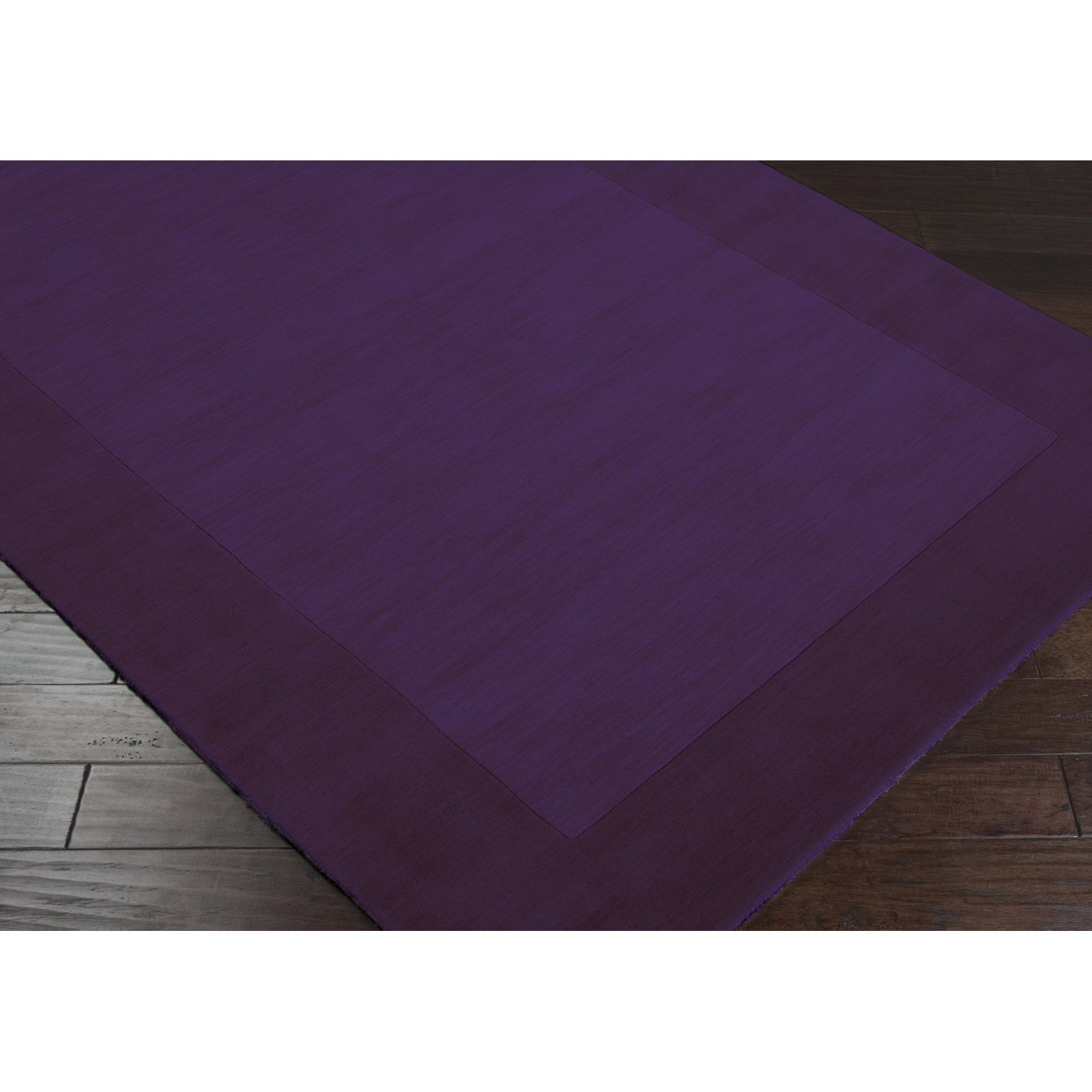 Dolma Dark Plum Hand-Woven Wool Rug, Rectangle 2' x 3'