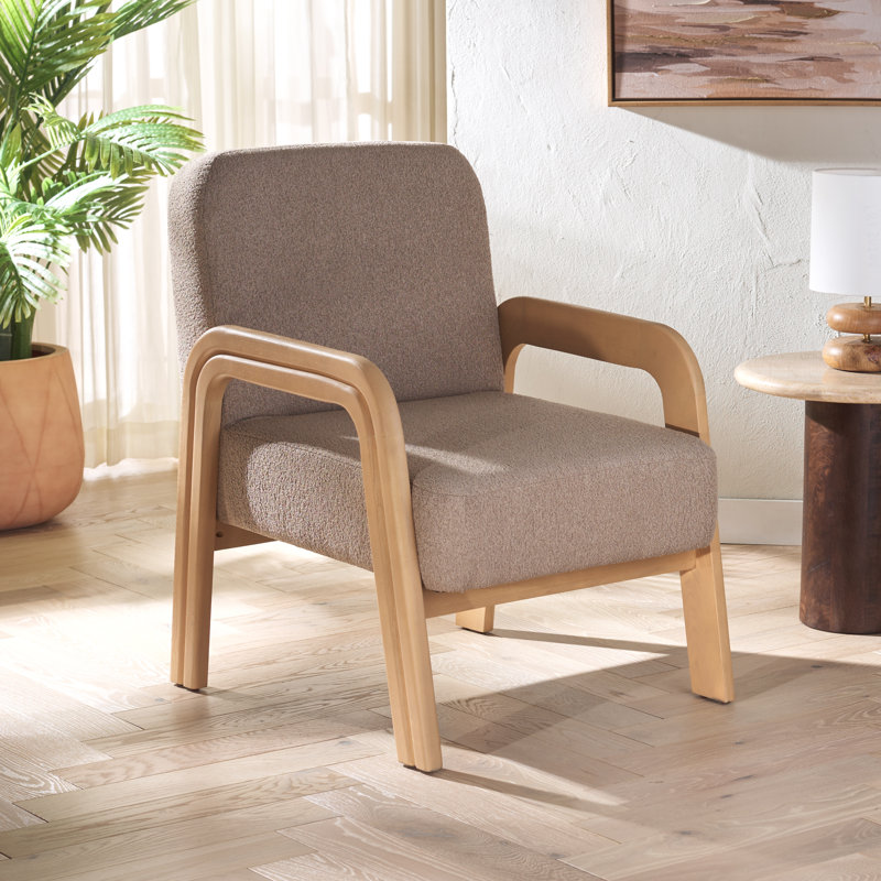 Fauteuil de 24,3 po de large Iwo, Rebond brun clair, Naturel