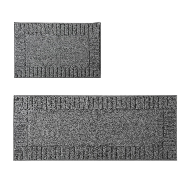 W50 X L76 Cm Non-Slip Door Mat, Rubber, Grey