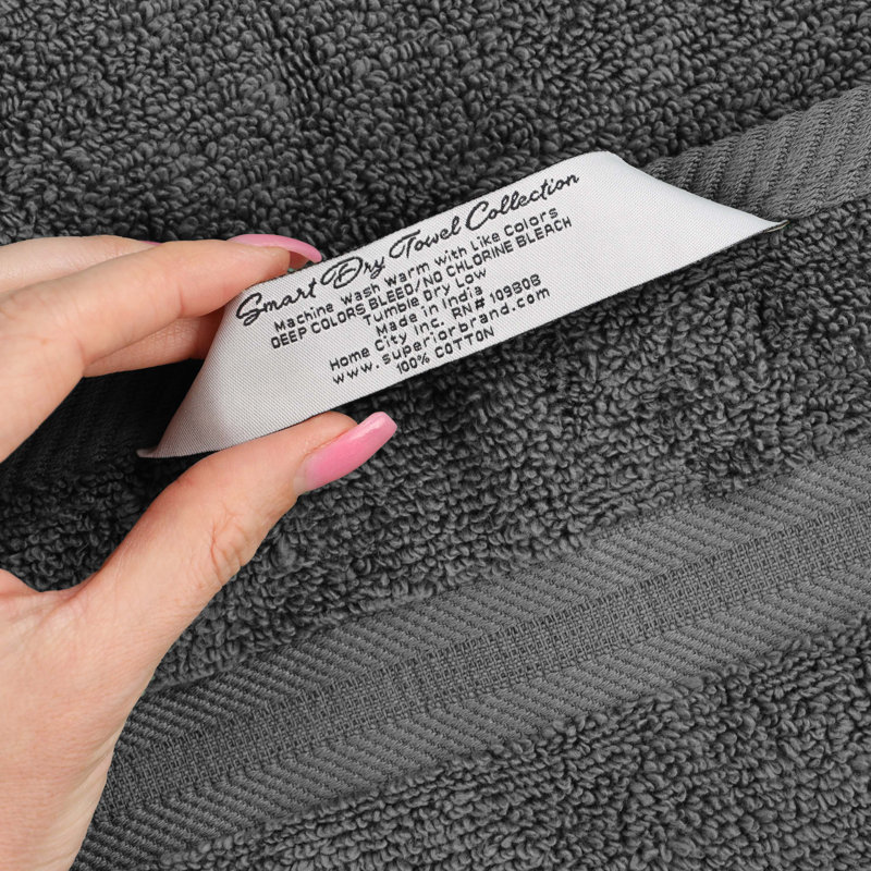Ensemble de serviettes en coton Selda Smart Dry, Gris