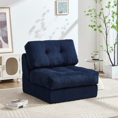  8.3" Compression Futon mattress, Folding Sofa Bed, Modern Corduroy Upholstered Sofa Comfortable Accent Chair