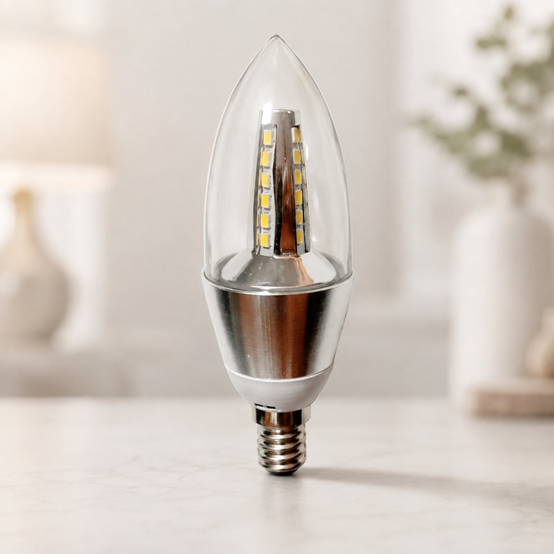 5W E14 LED Candle Light Bulb, Warm White Non-Dimmable Clear Candle Light Bulb