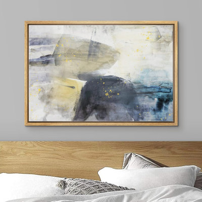 "Pastel, aquarelle, bleu, jaune, grunge, coup de peinture, collage, formes abstraites, art moderne" sur