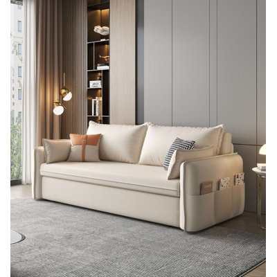 Minimalist Modern Tech Fabric Retractable Living Room Sofa
