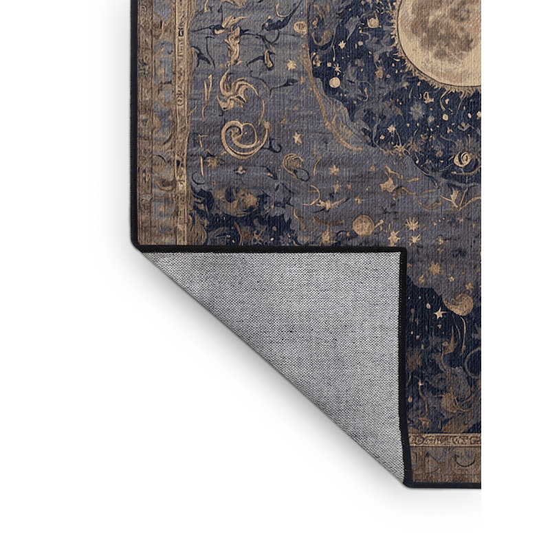 Machine Washable Black Area Rug, Square 8'