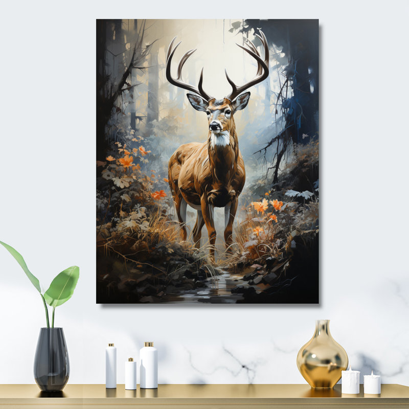 Deer Dappled Twilight - animaux, art mural en métal, salon, H 32 po x l 16 po x P 1 po