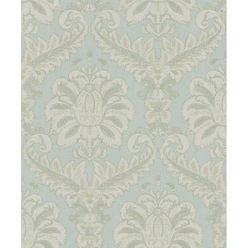 Tarn Traditional Damask Wallpaper, Light Blue