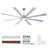 Modern 72" 8-Blade Windmill Indoor Brushed Nickel Ceiling Fan With LED Lights, Remote Control and Quiet DC Motor-1425338758-1425338763