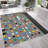 Soft Pile Printed Rug Featuring Abstract Geometric Shapes in Rich Hues for a Stylish and Comfortable Addition to Any Living Space or Bedroom-1472751632