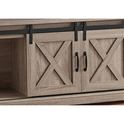 Meuble télé, console de 60 po, meuble multimédia, meuble de rangement, salon, chambre à coucher, stratifié brun, transitionnel